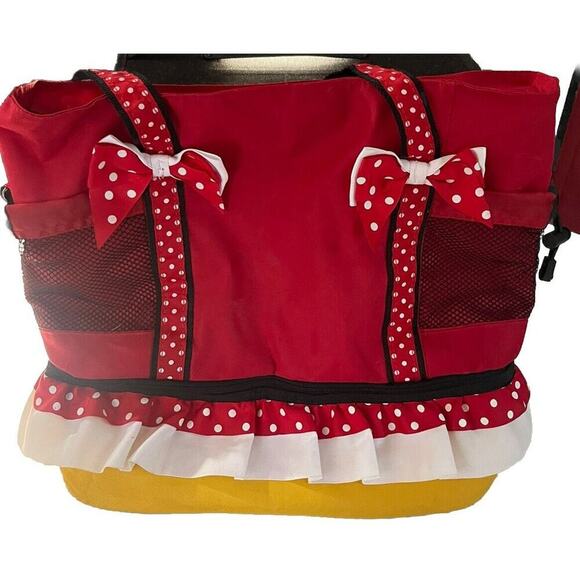 DISNEY MINNIE MOUSE TOTE BAG WITH COOLER BOTTOM ZIPPERED - Picture 1 of 5